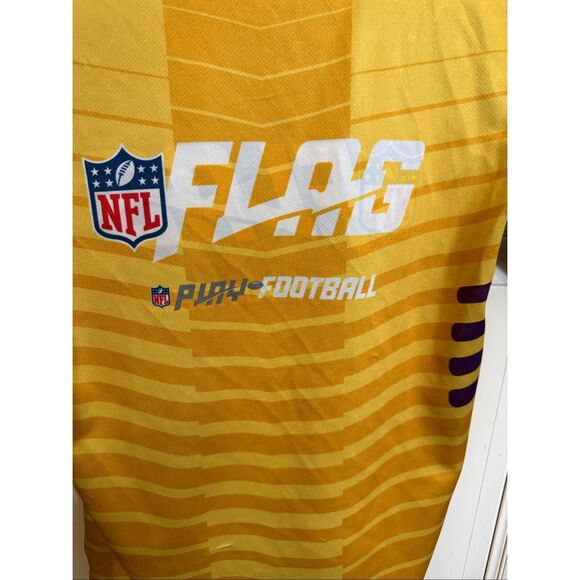 NFL Youth Vikings Football Short Sleeve Reversible Jersey Purple Yellow Small - Picture 4 of 10